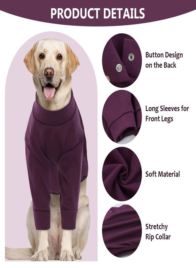 أيدوميك بدلة تعافي الكلاب من إيدوميك، بدلة تعافي الكلاب بعد جراحة الأرجل الأمامية، أكمام مريحة لمفاصل الأرجل بعد الجراحة، واقيات دعامات الكوع لإصابات الأرجل وآلام المفاصل، بدائل لأطواق المخروط، بنفسجي، مقاس 2XL - Image 3